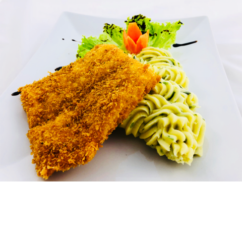 Rántott szürke harcsa filé