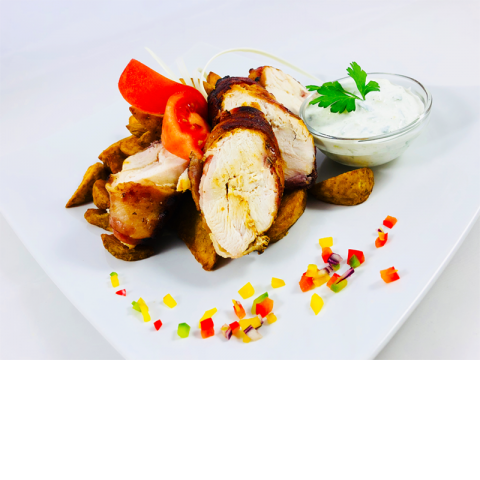 Baconnal bordírozott csirkemell